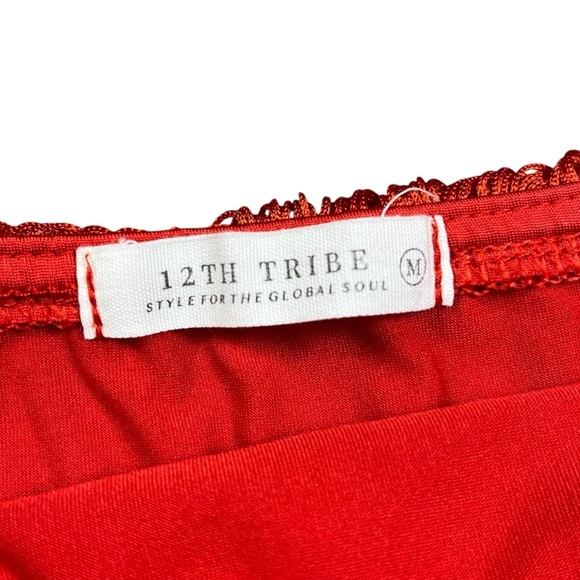 12th Tribe Riot Red Fringe Western Romper - Picture 4 of 6